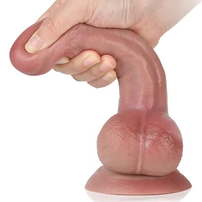 Lifelike Liquid Silicone Dildo with Sexy Balls 8.07 Inch