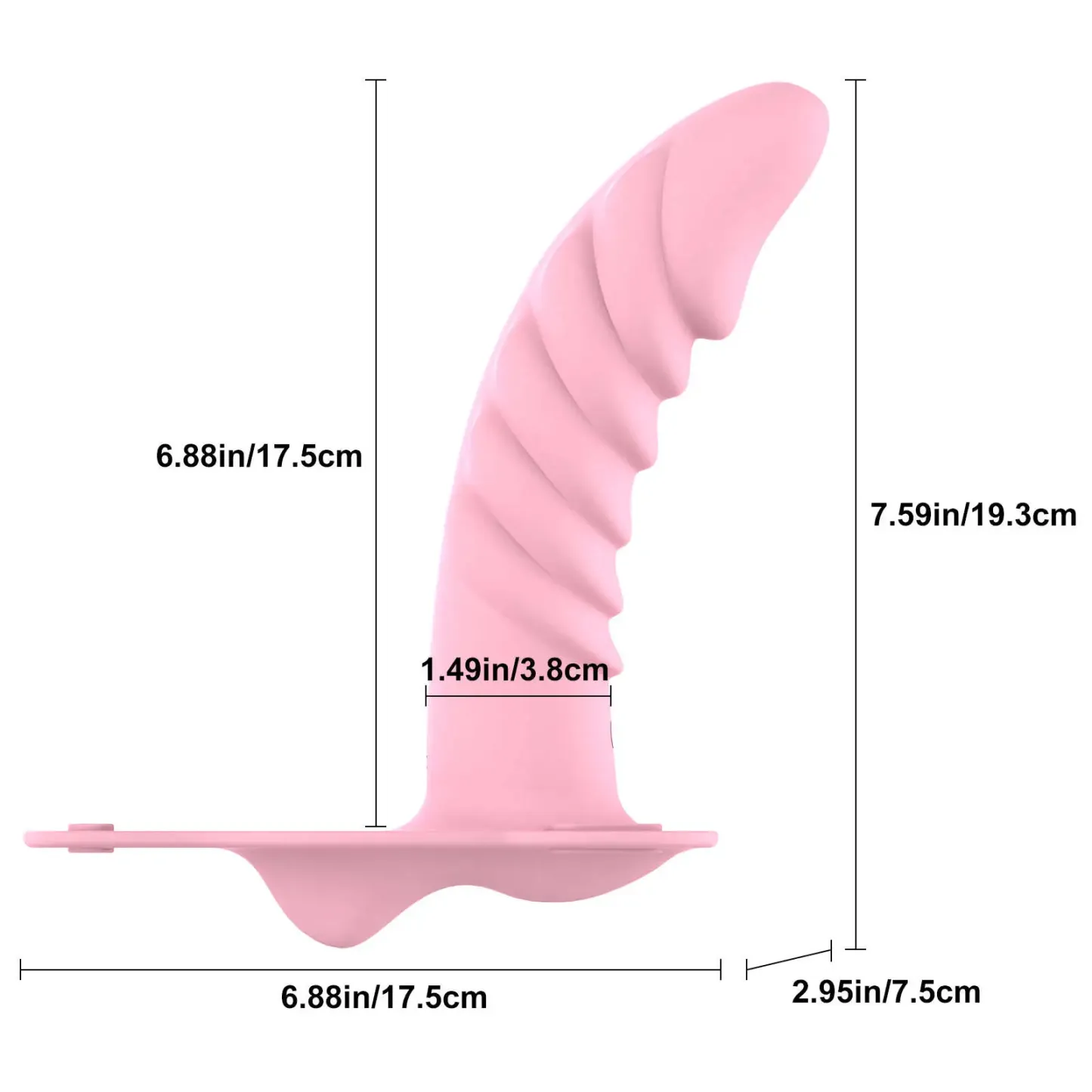 Multi Textured Lesbian Strap On Dildo with 10 Vibrations 7.59 Inch