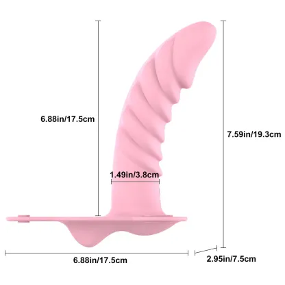 Multi Textured Lesbian Strap On Dildo with 10 Vibrations 7.59 Inch