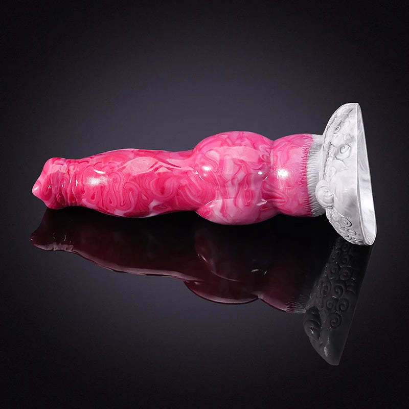 Pink Silicone Dog Dildo 8.27 Inch