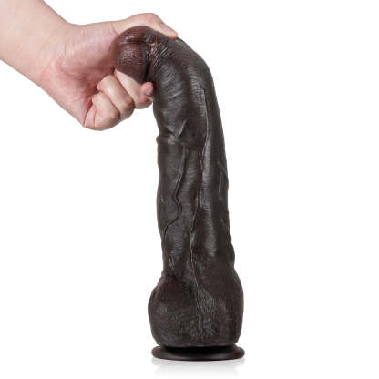 Realistic Big Black Dick Dildo with keel 11.81"