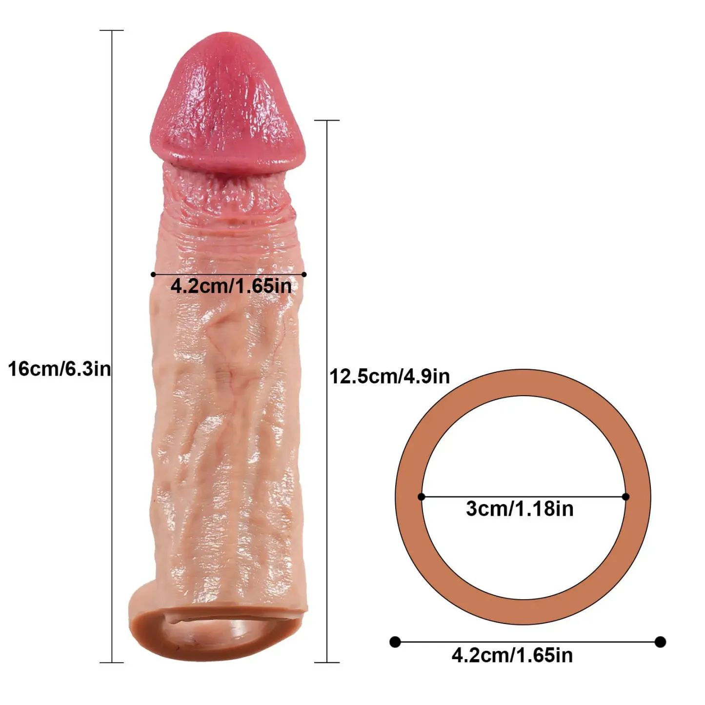 Realistic Cock Sleeve 6.3 Inch