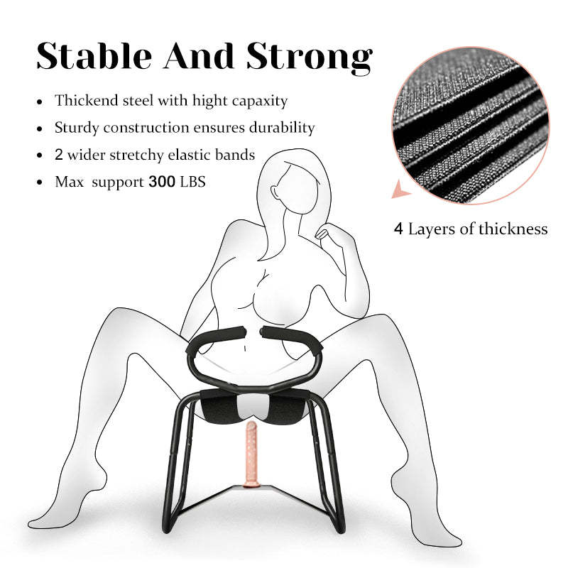 Sex Position Chair With Armrests & 7.48" Dildo
