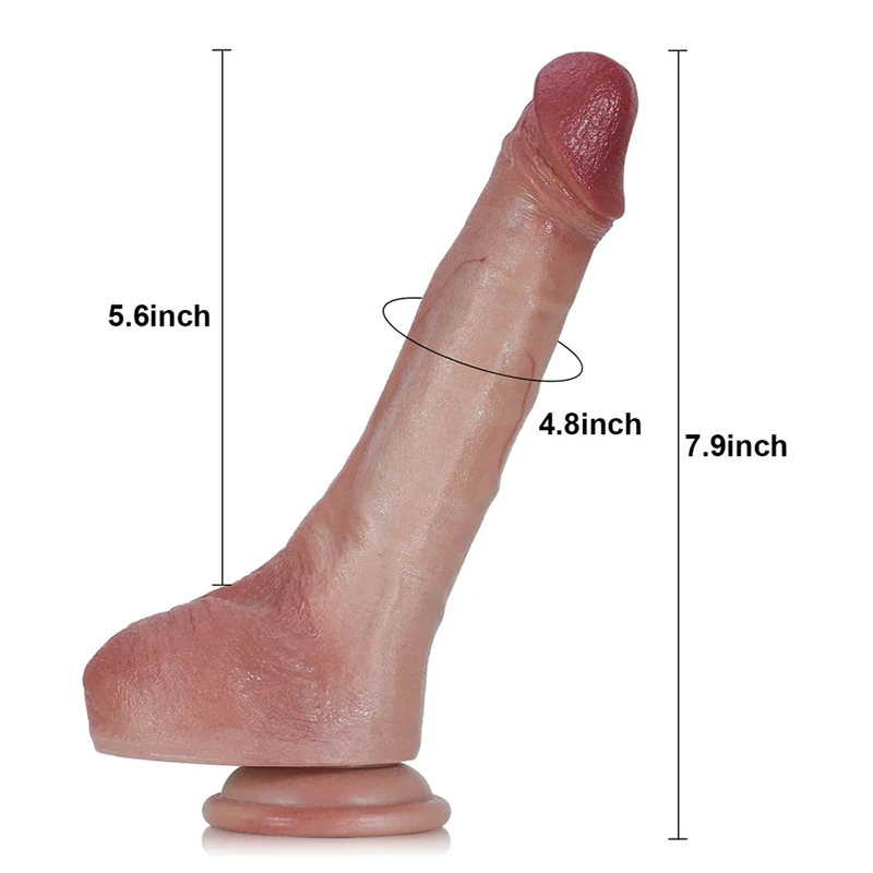 Silicone Realistic Dildo with Flexible Keel 7.9 Inch
