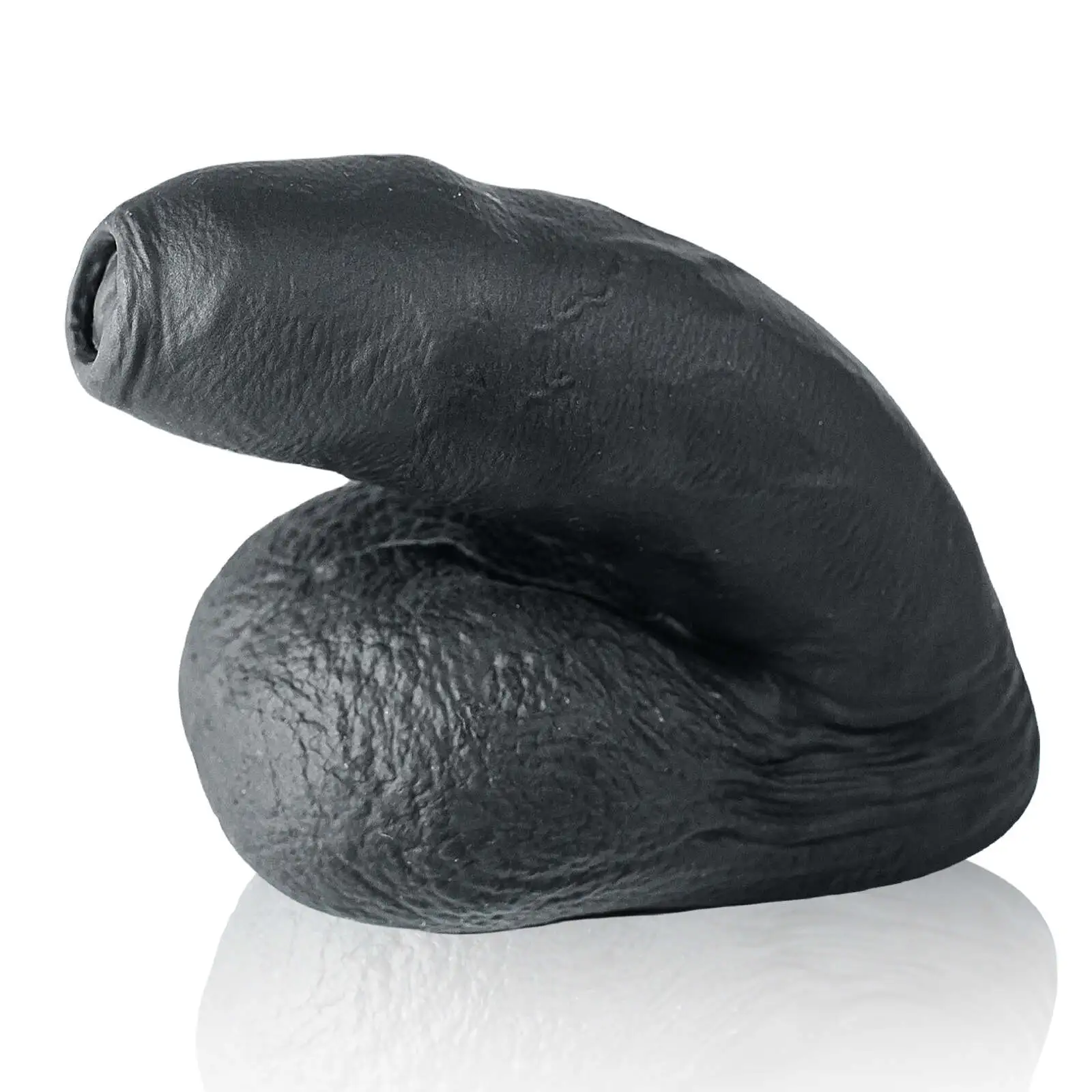 Silicone Black Soft Realistic Foreskin Dildo 5 Inch