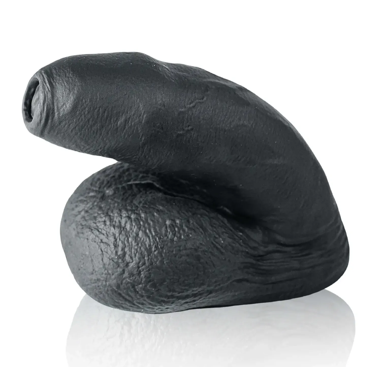 Silicone Black Soft Realistic Foreskin Dildo 5 Inch