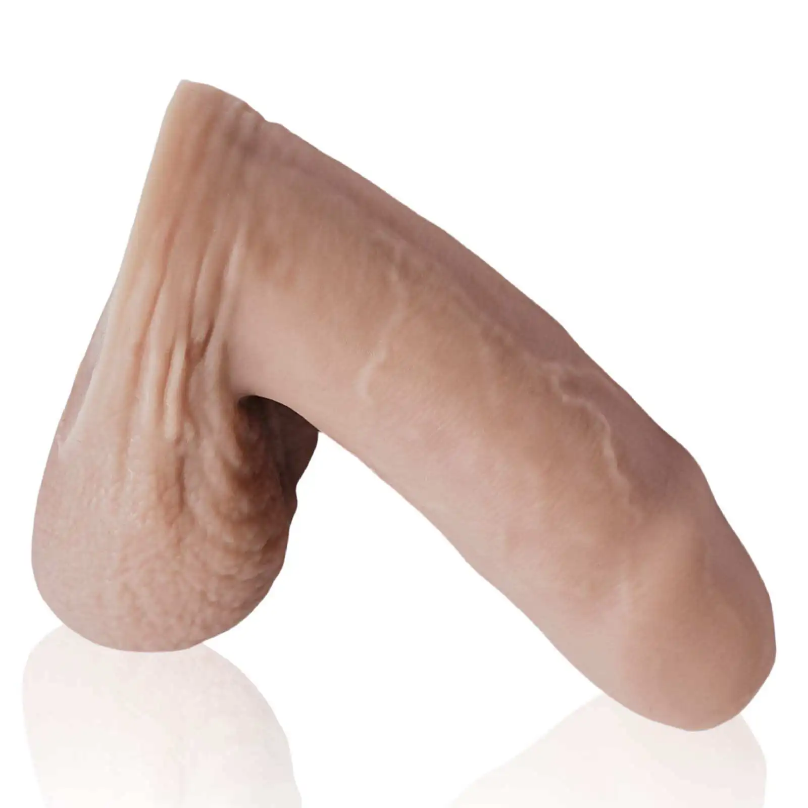 Silicone Flesh Color Soft Realistic Foreskin Dildo 5 Inch