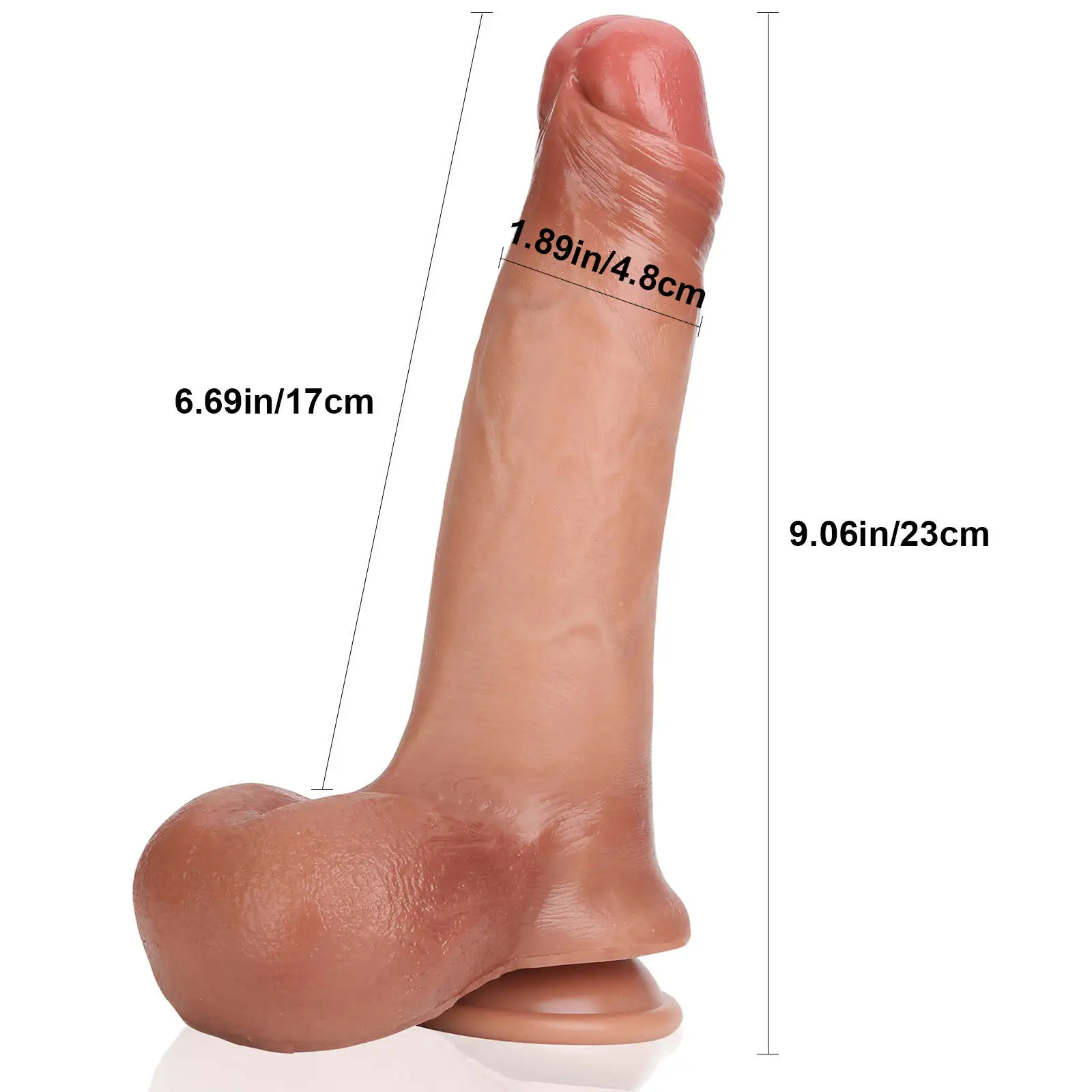 Silicone Real Skin Dildo-SIF11-Brown