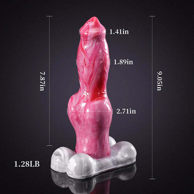 Silicone Big Knot Dog Dildo 9.05 Inch