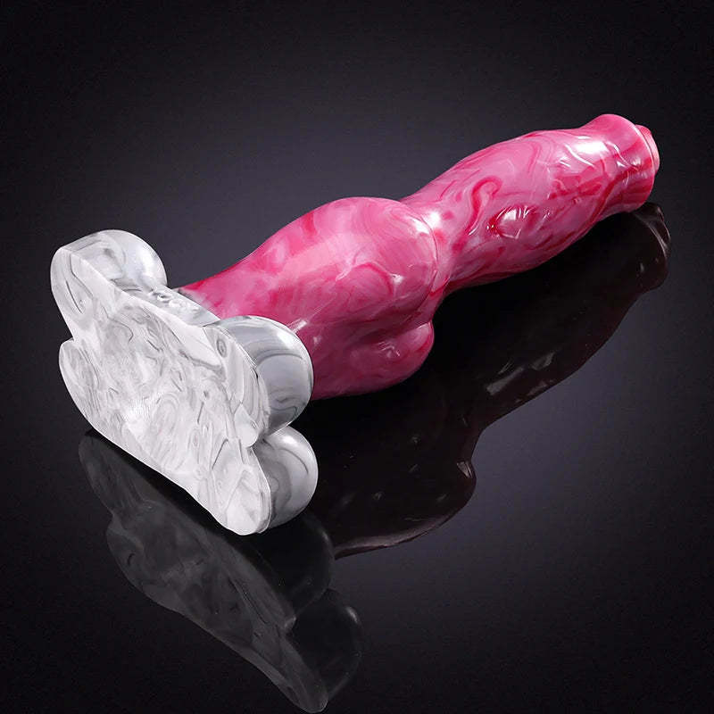 Silicone Big Knot Dog Dildo 9.05 Inch