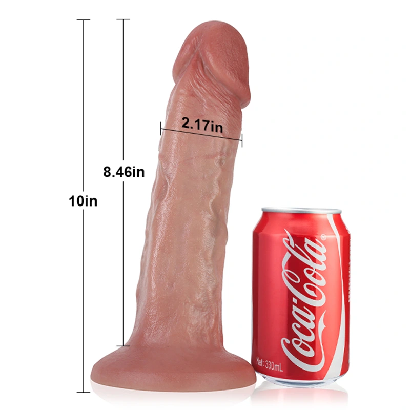 Soft Silicone Thick Anal Dildo with Suction Cup 10 Inch