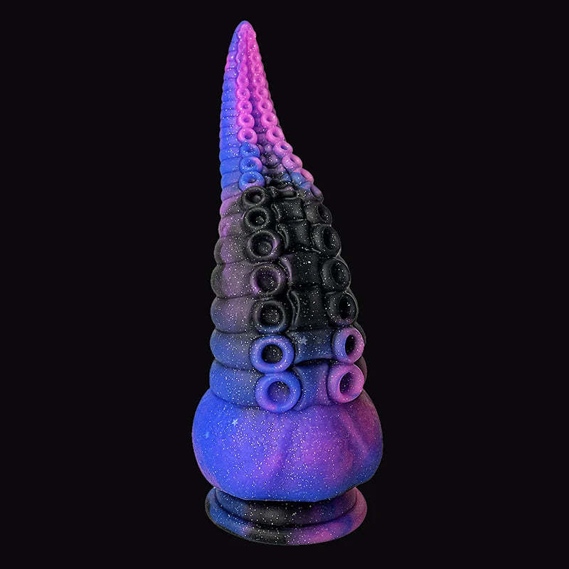 Starry Purple Silicone Octopus Tentacle Dildo 8.58 Inch