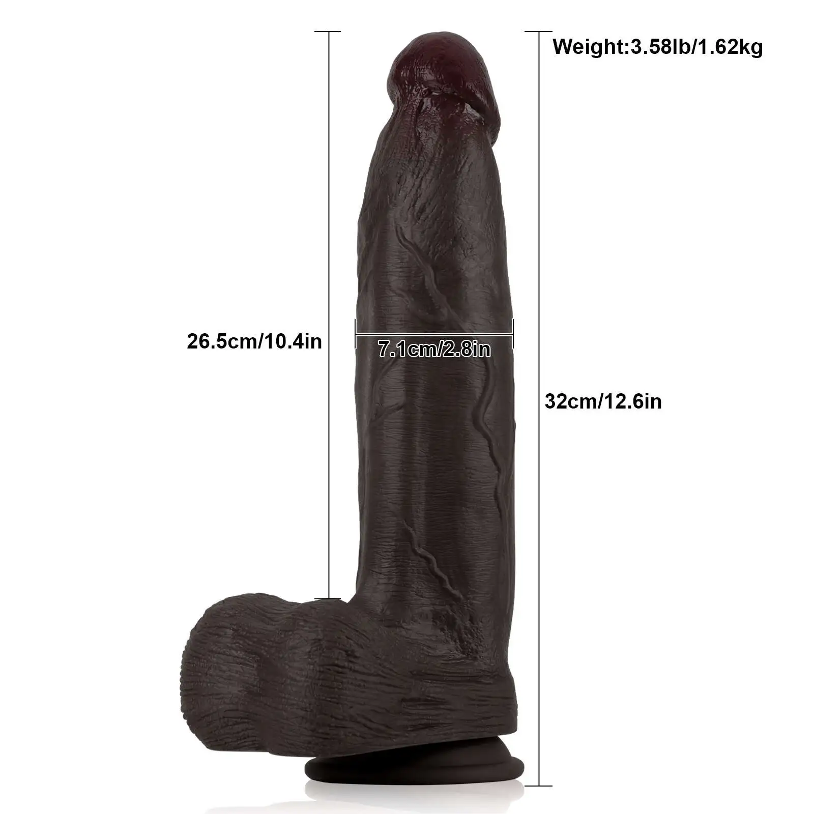 Super Realistic Huge Black Dildo 12.6Inch