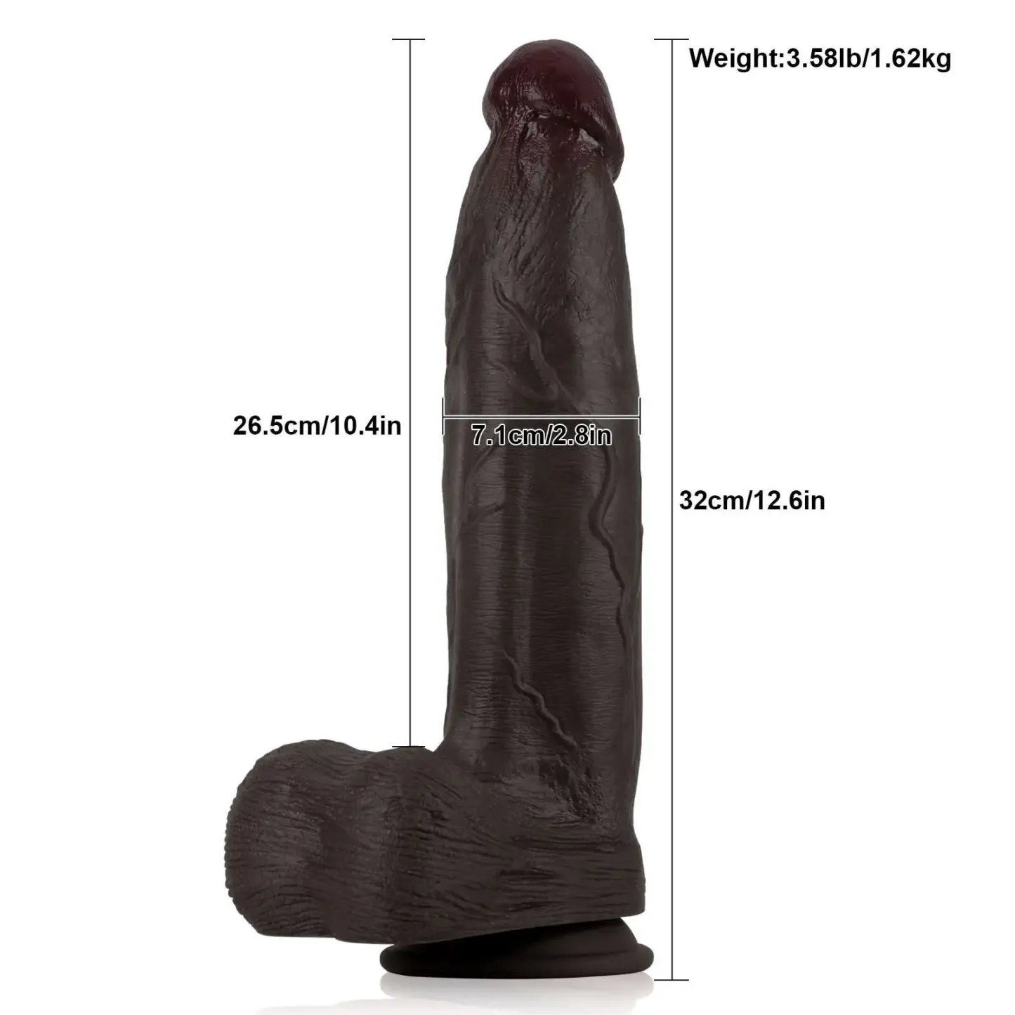 Super Realistic Huge Black Dildo 12.6Inch
