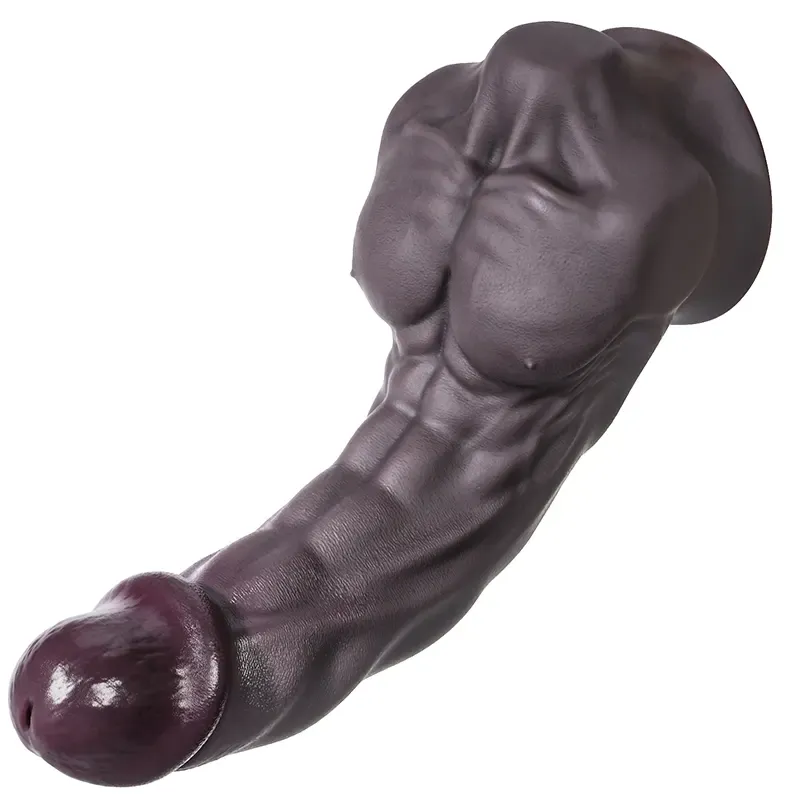 Tan Silicone Dildo with Big Pectorals, G-spot Stimulation 6.9-10.2Inch