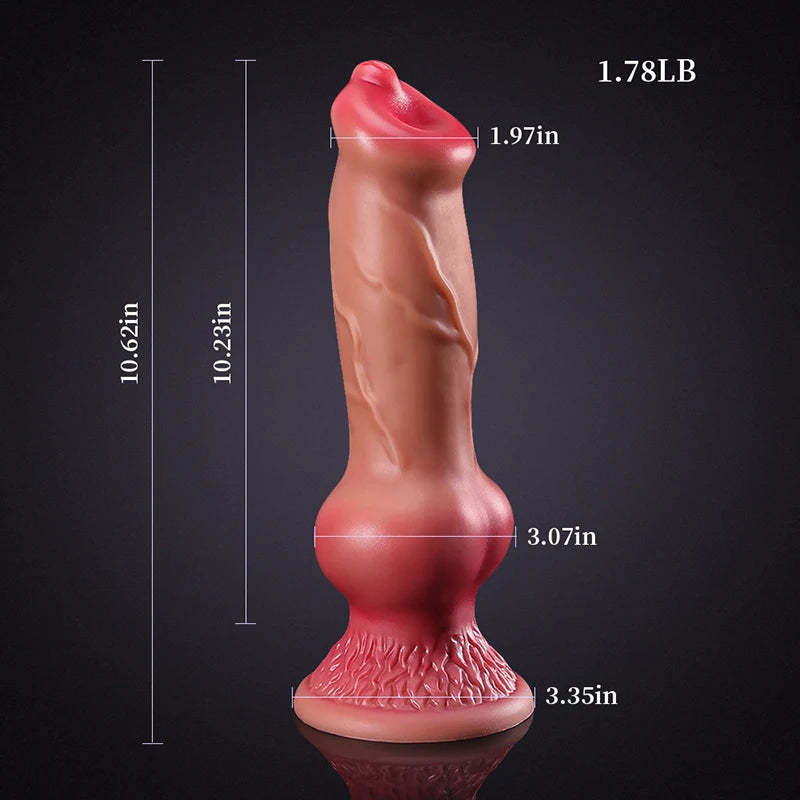 Tan Silicone Big Knot Dog Dildo 10.62 Inch