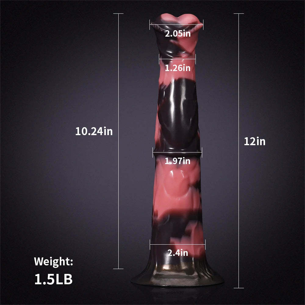 Trumpet Head Silicone Horse Dildo 12 Inch