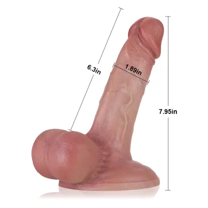 Ultra Realistic Silicone Flesh Dildo with Balls 8 Inch
