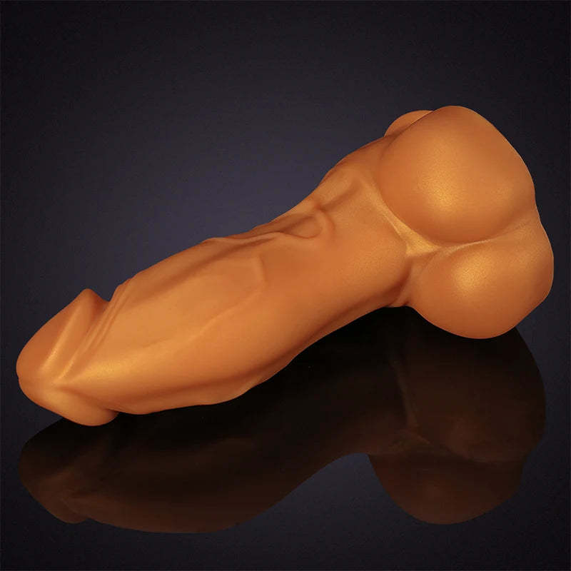 Gold Liquid Silicone Dildo 9.05 Inch
