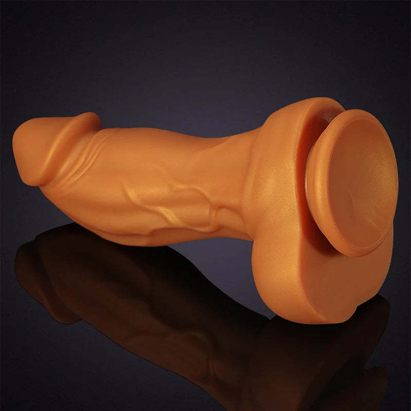 Gold Liquid Silicone Dildo 9.05 Inch