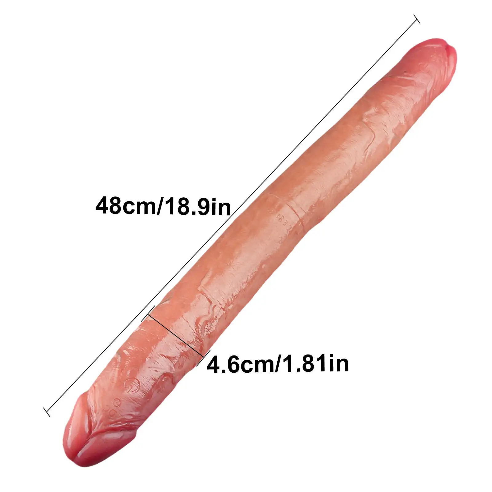 Vibrating Double Sided Sliding Skin Dildo 10 Vibrations 19inch S/M/L Size