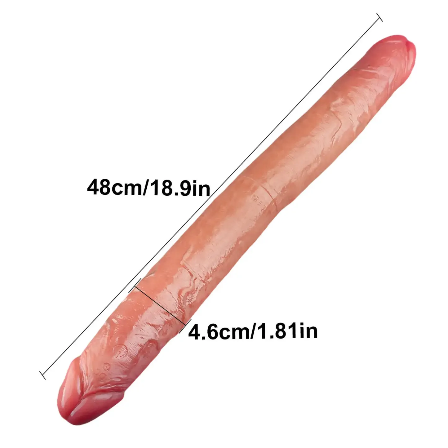 Vibrating Double Sided Sliding Skin Dildo 10 Vibrations 19inch S/M/L Size