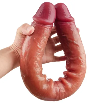 Vibrating Double Sided Sliding Skin Dildo 10 Vibrations 19inch S/M/L Size