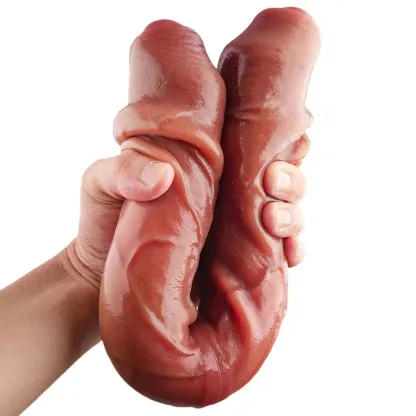 Realistic Sliding Skin Double Sided Dildo 15.7 Inch