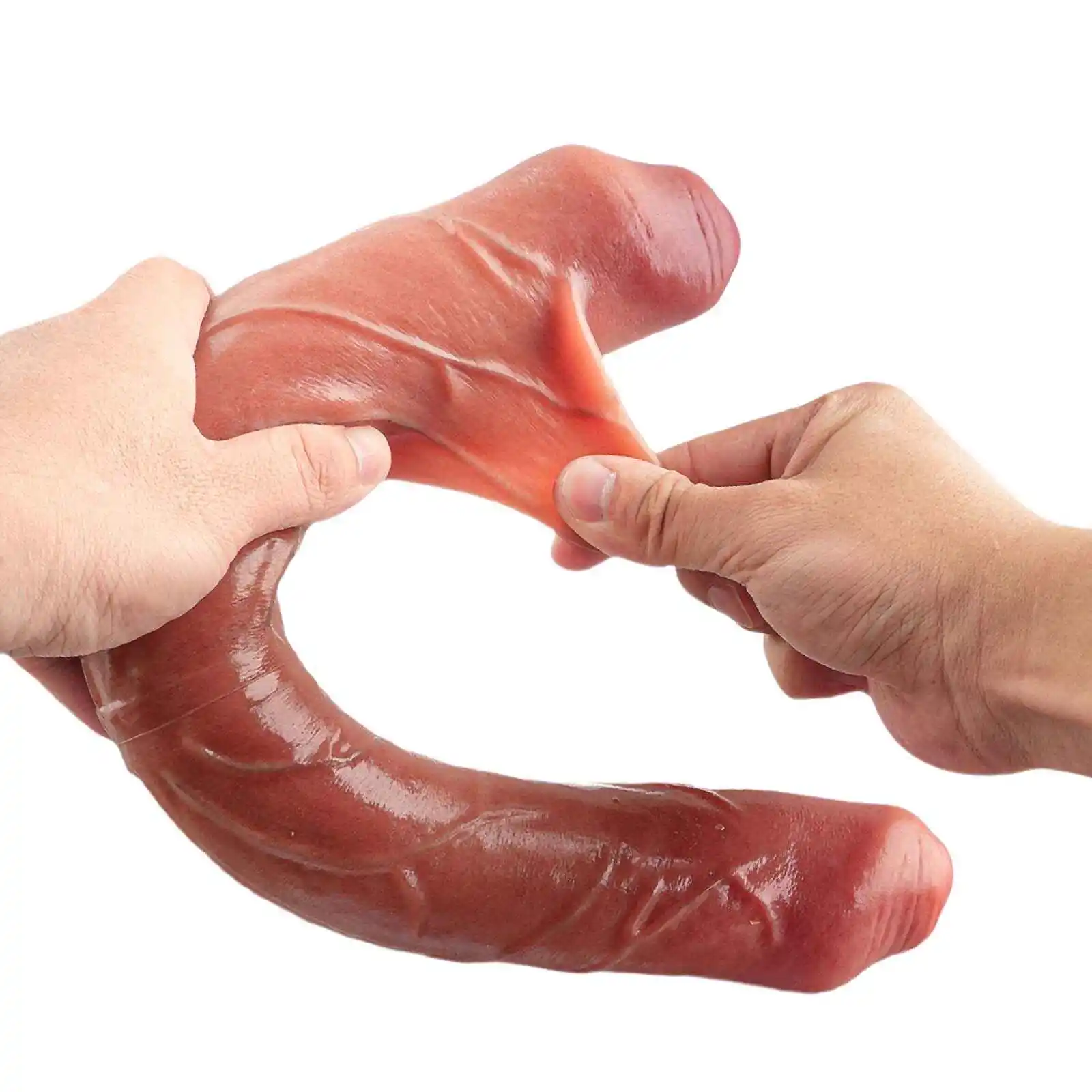 Realistic Sliding Skin Double Sided Dildo 15.7 Inch