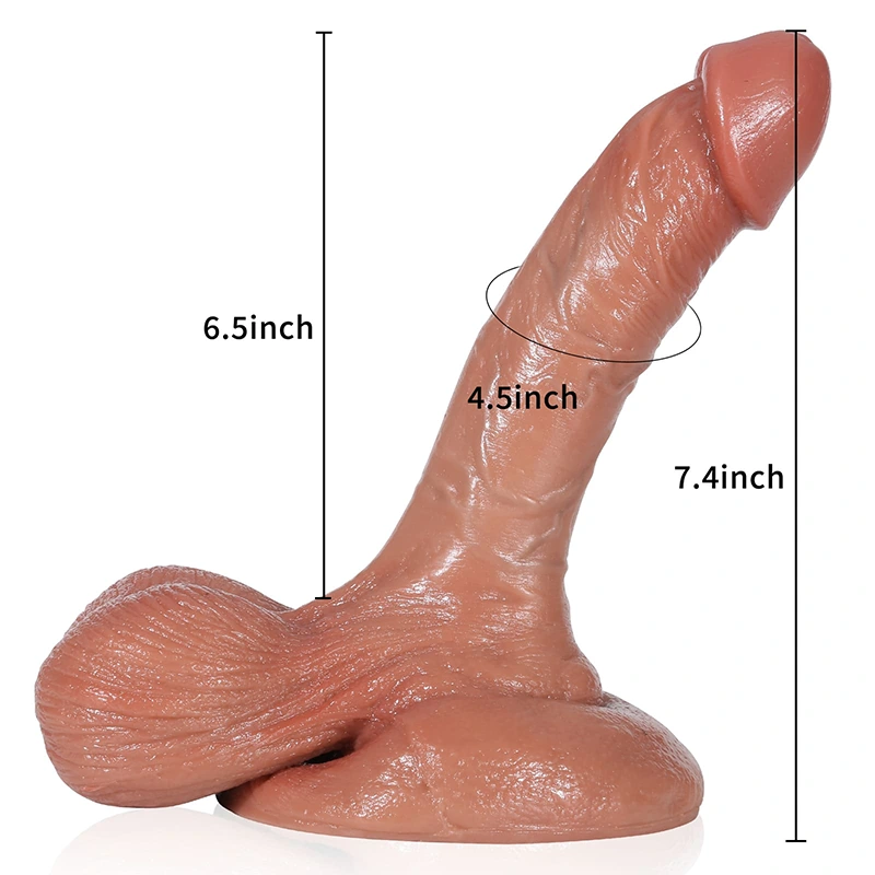 Realistic Testicles Dildo with Large Suction Cup 7.4Inch