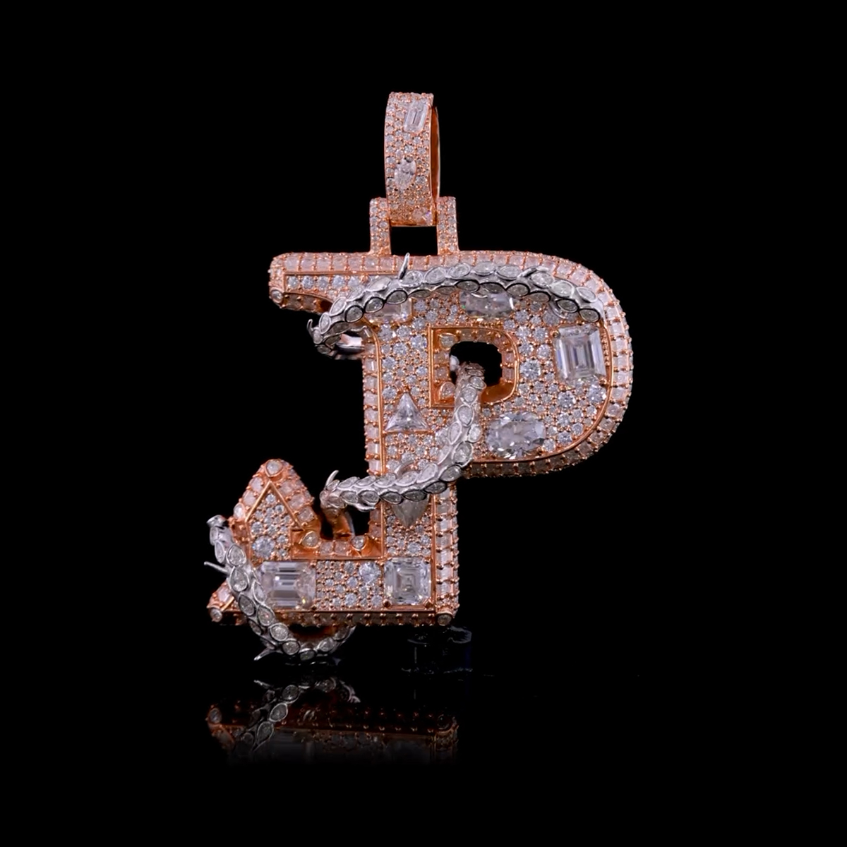 Letter JP Pendant Hip Hop Jewelry