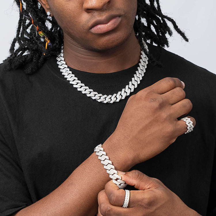 S925 Moissanite Diamond Cuban Chain