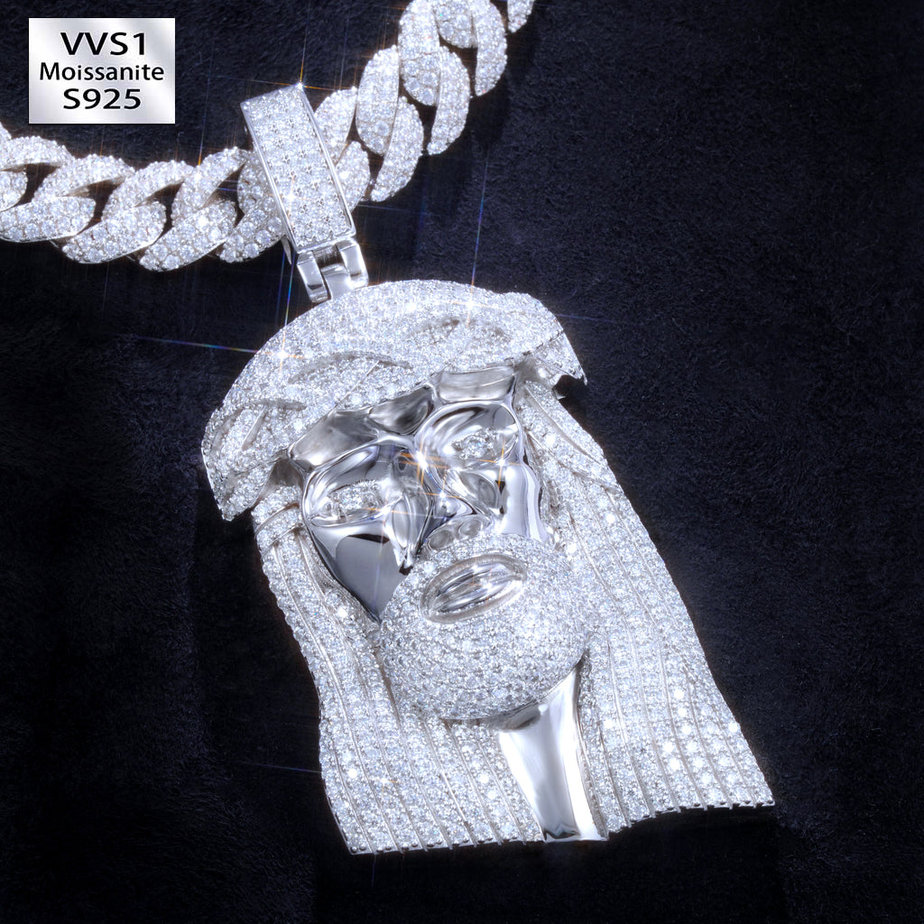 925S & VVS Moissanite Jesus Figure Pendant