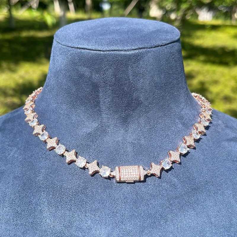 Moissanite Sparkling Star Diamond Tennis Chain