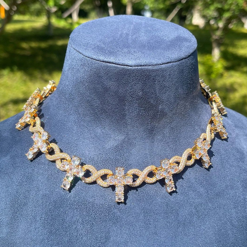 Moissanite Cross Thorns Unlimited 8-figure Cuban Chain