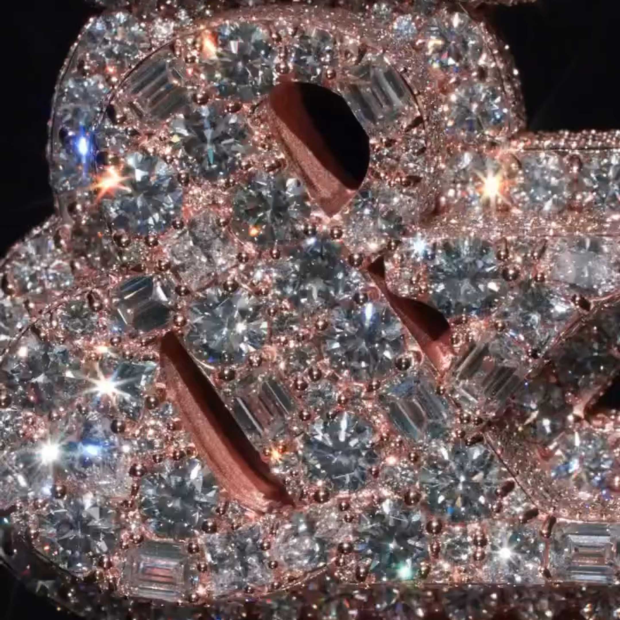 Iced Letter "T&J" Diamond Pendant-Small