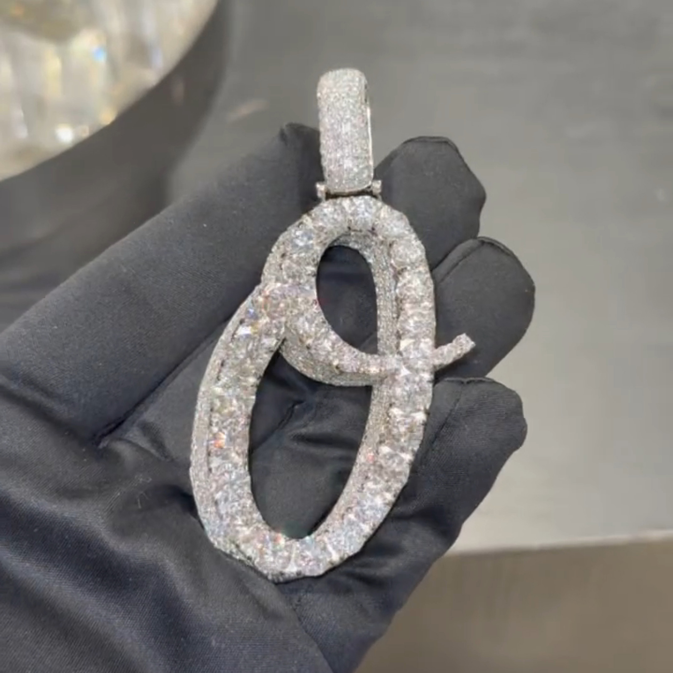 Iced Letter ''O'' Diamond Pendant