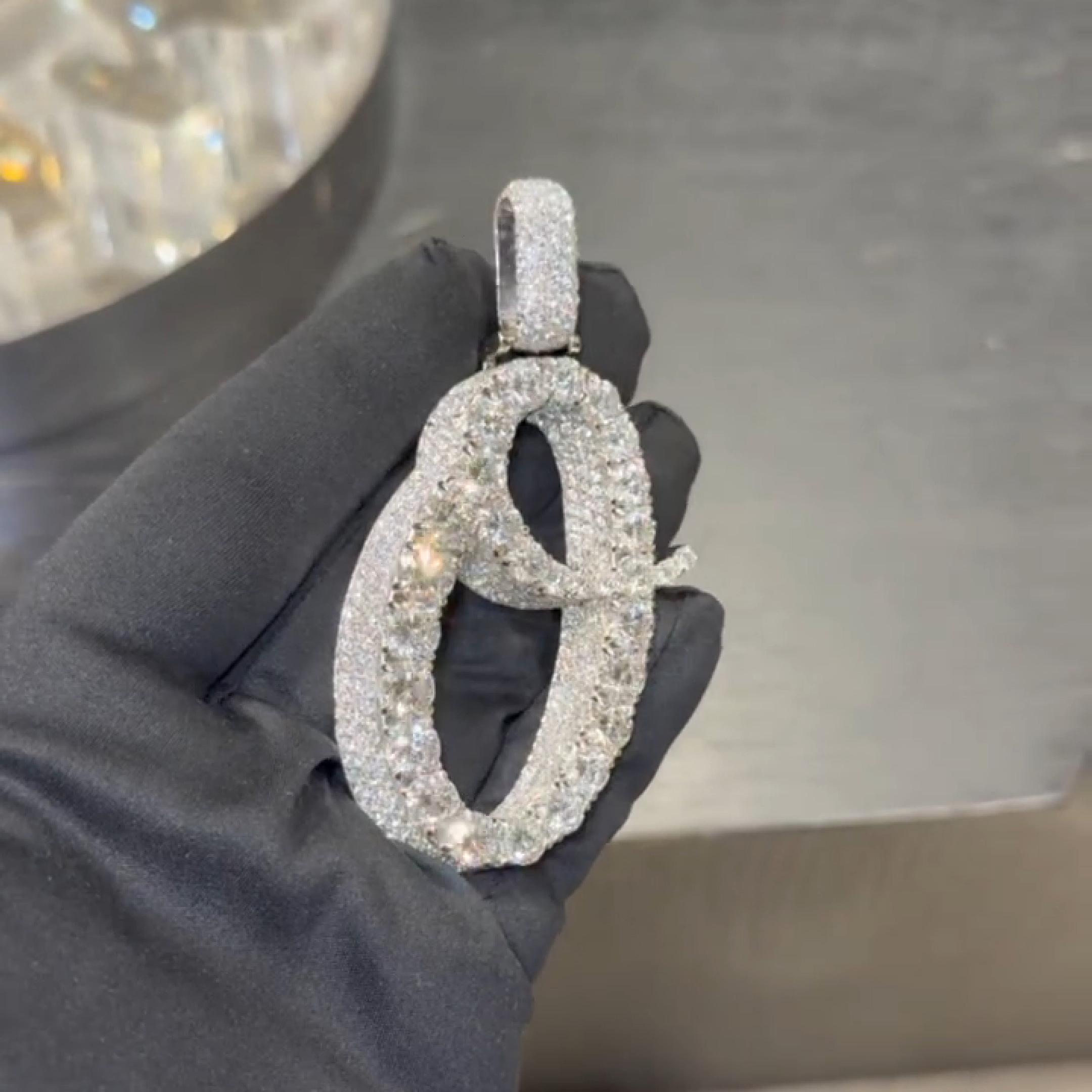 Iced Letter ''O'' Diamond Pendant