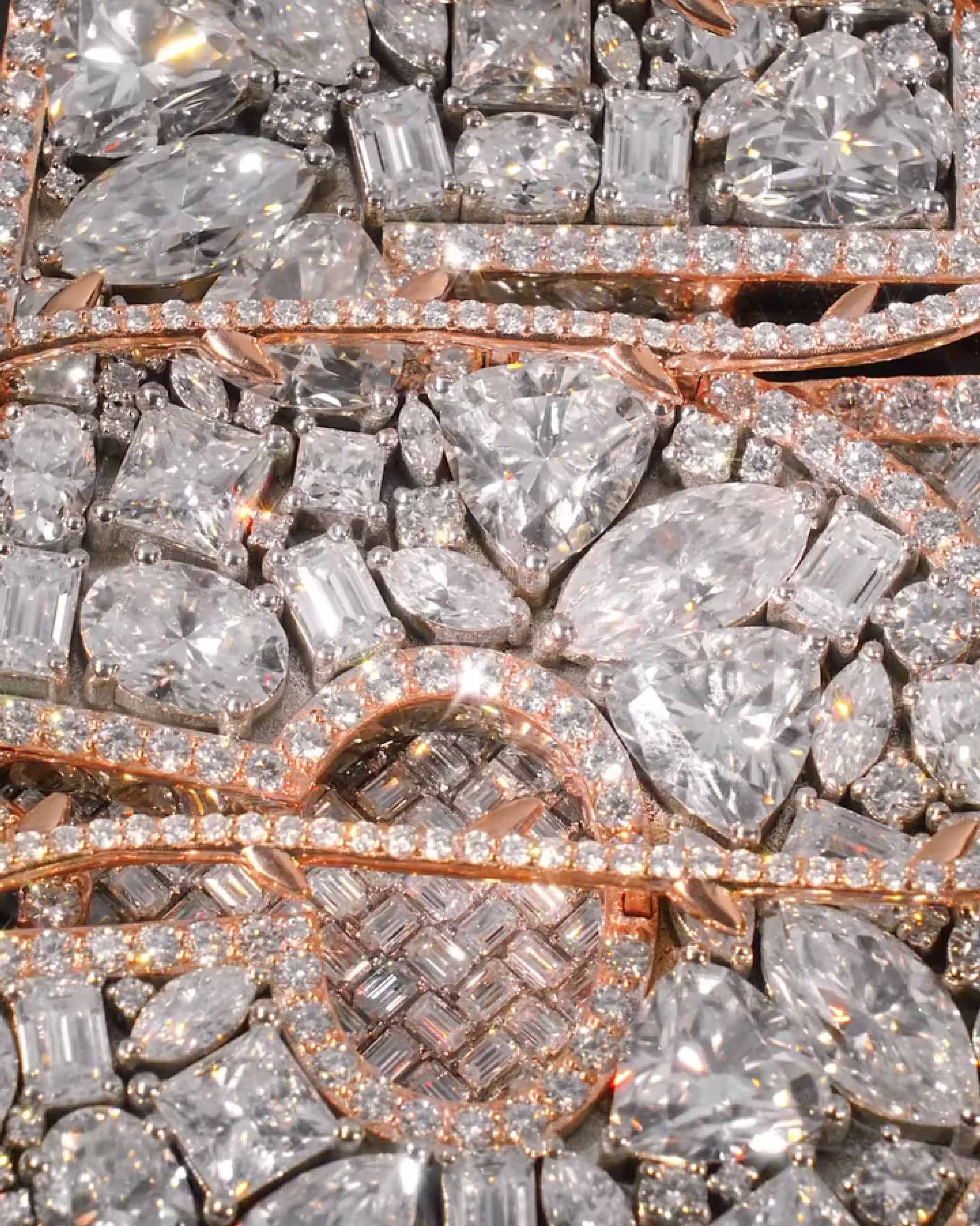 Side view of iced number 5 star moissanite hip hop pendant
