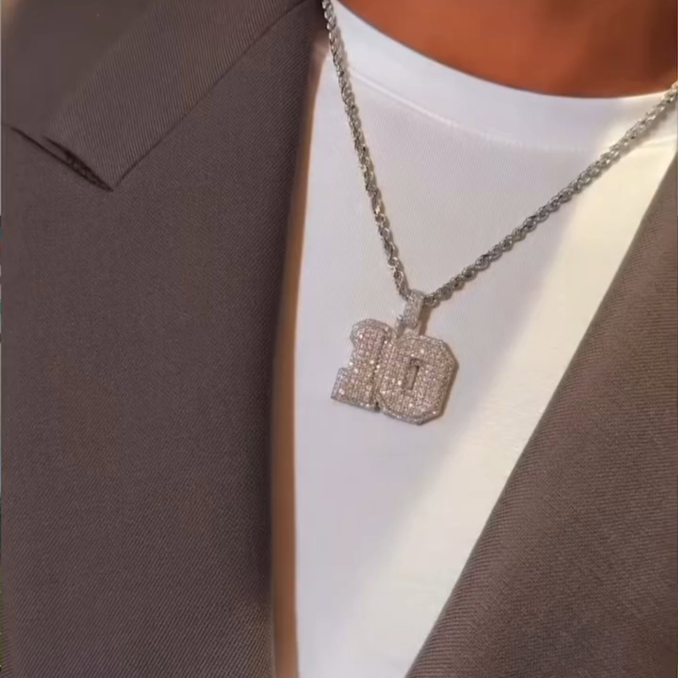 Iced Number ''10'' Diamond Pendant