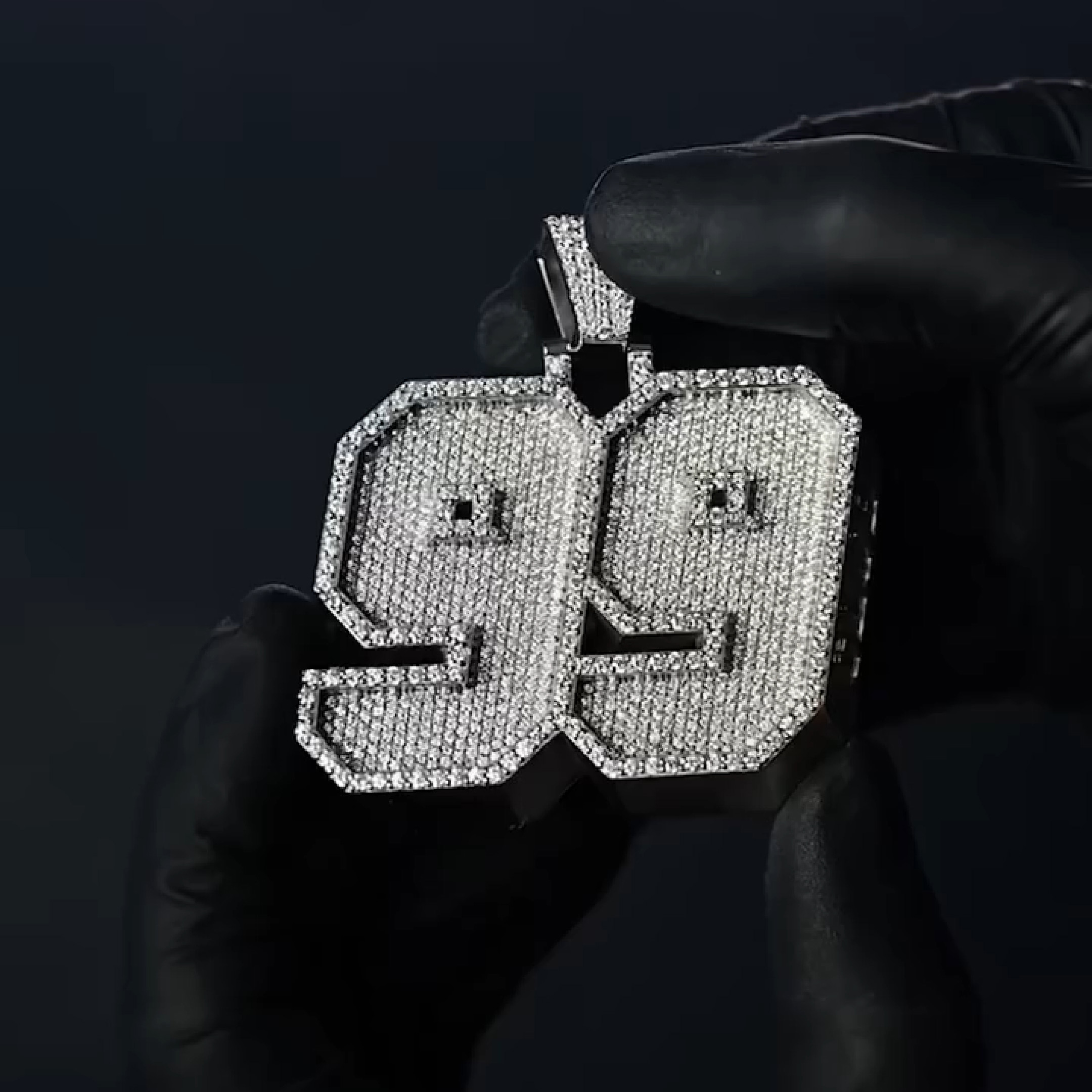 Iced Number ''99'' Diamond Pendant