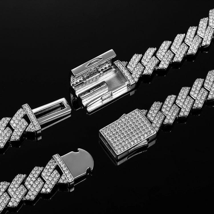 S925 Moissanite Diamond Cuban Chain