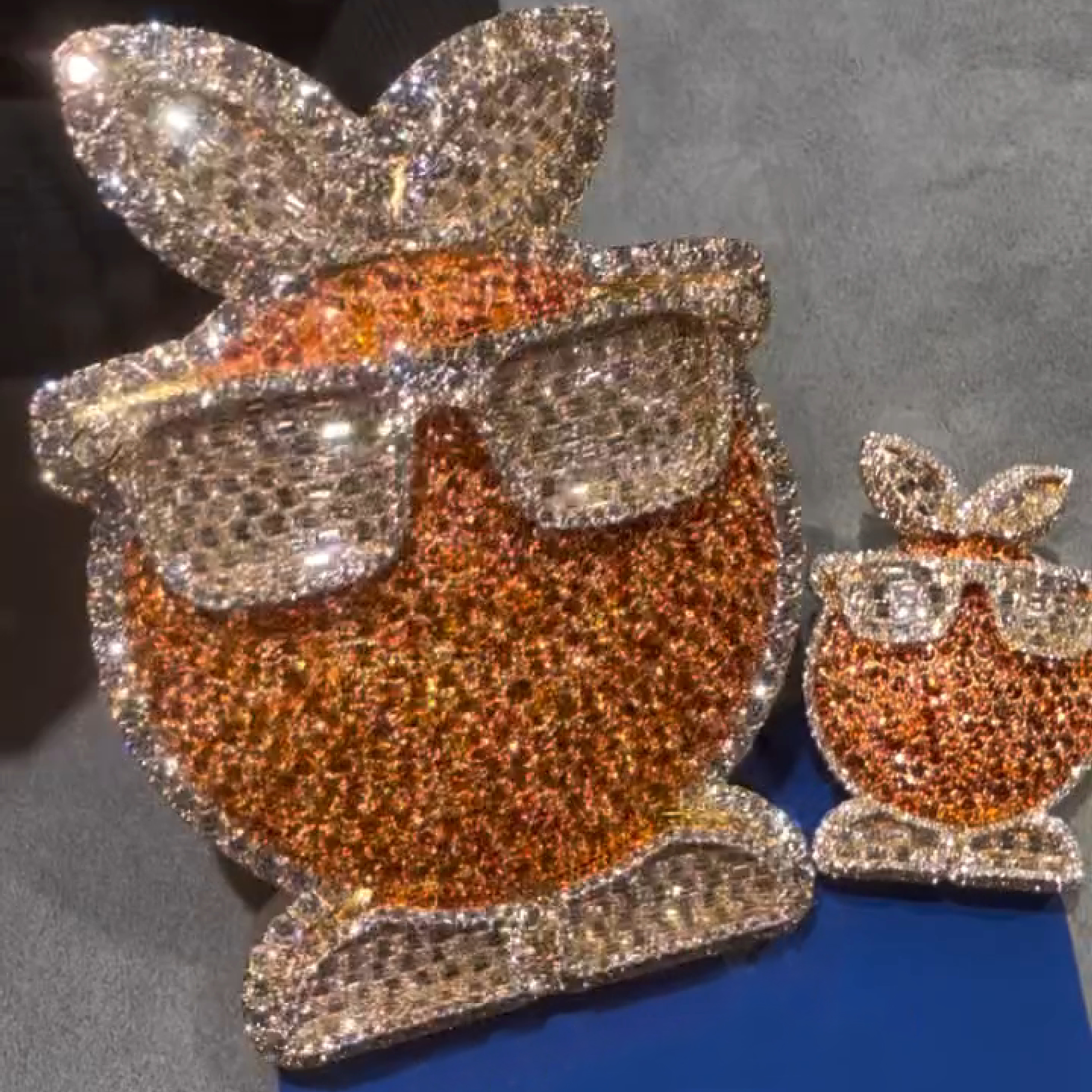 Iced out ''Orange'' Diamond Pendant