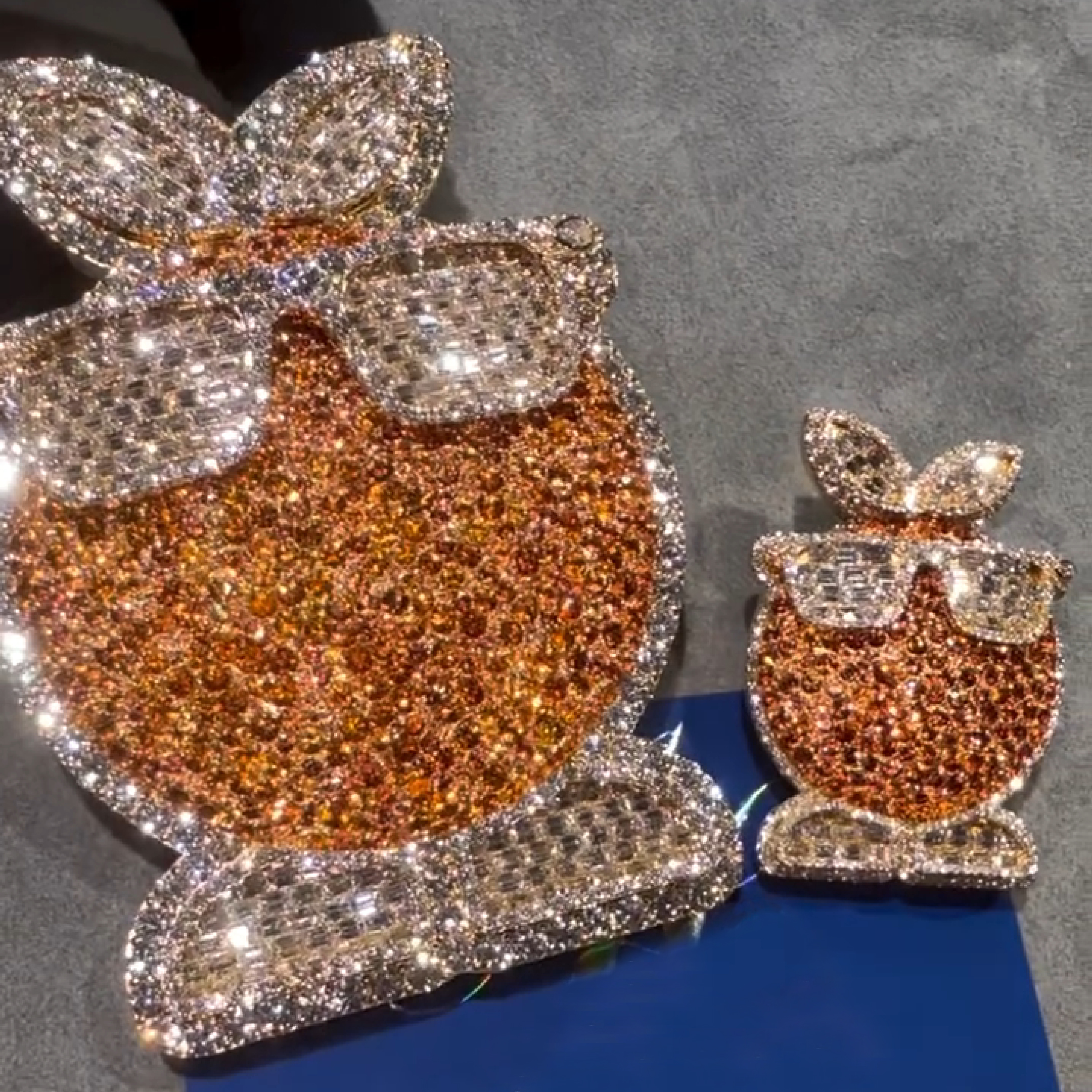 Iced out ''Orange'' Diamond Pendant