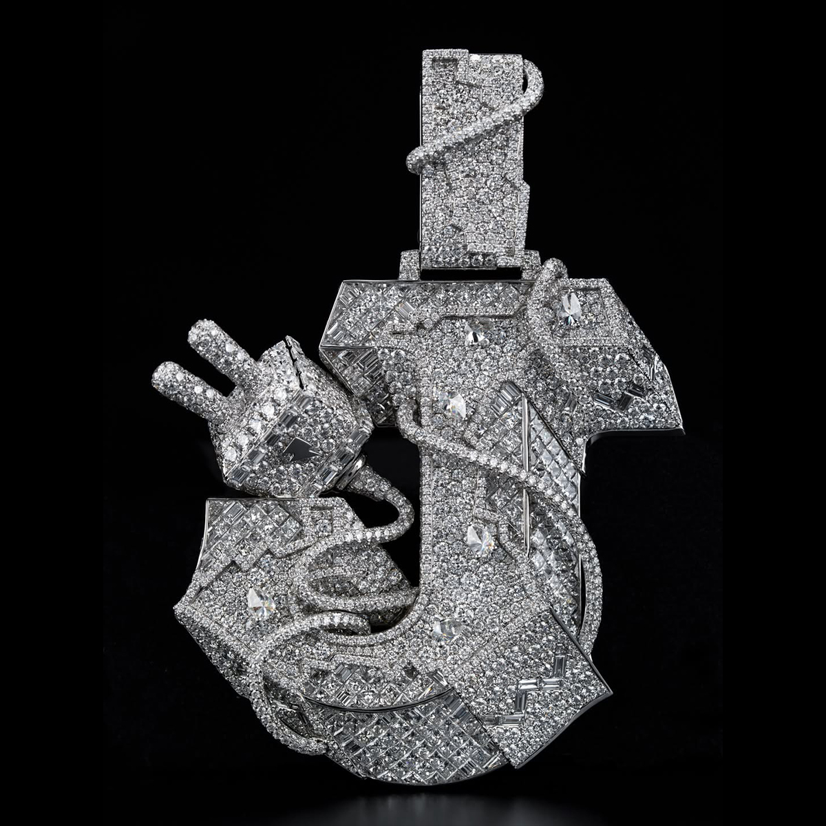 Letter J Pendant Hip Hop Jewelry