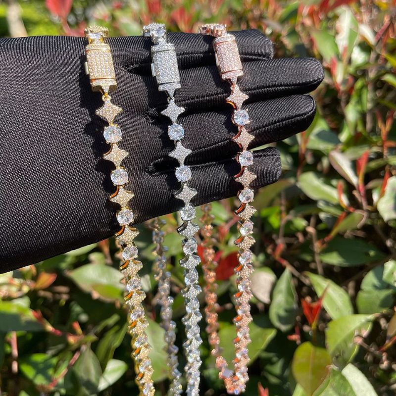 Moissanite Sparkling Star Diamond Tennis Chain