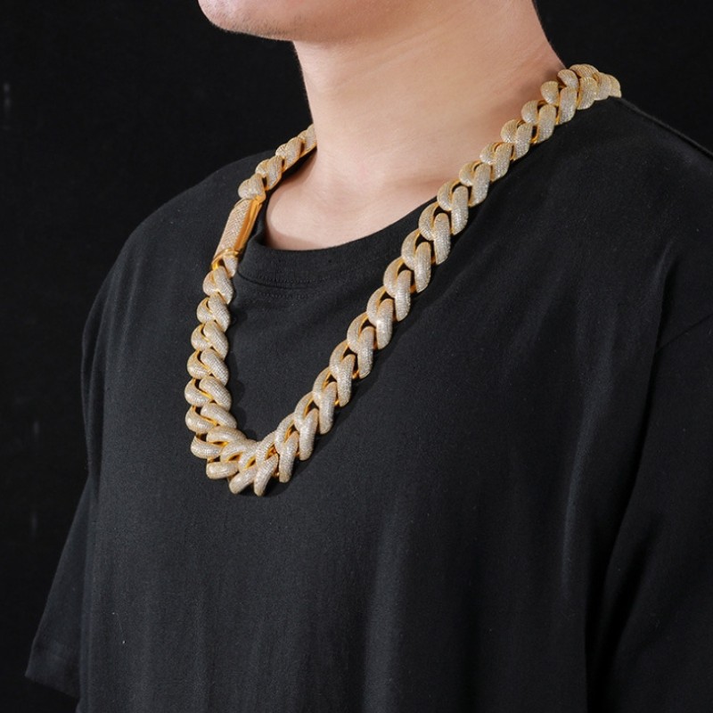 25mm Moissanite Full of Diamond Bubble Cuban Chain