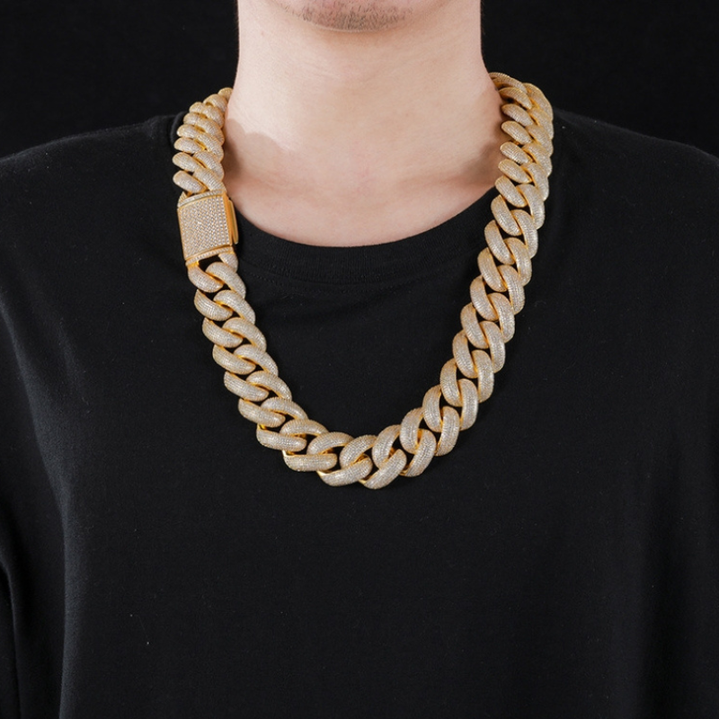 25mm Moissanite Full of Diamond Bubble Cuban Chain