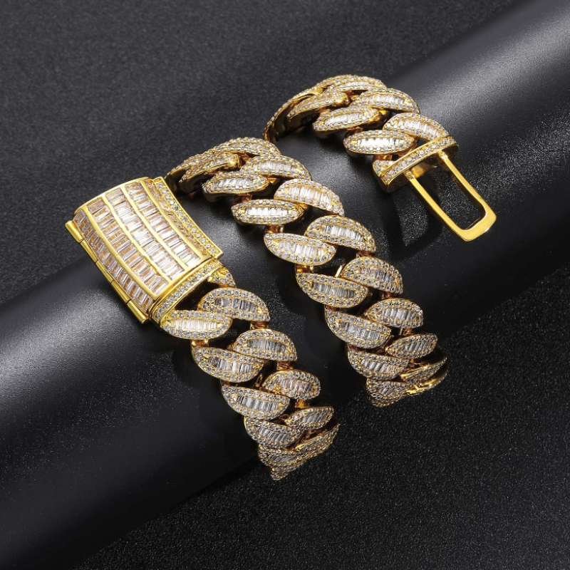 20mm T Square Ice Out Diamond Cuban Chain