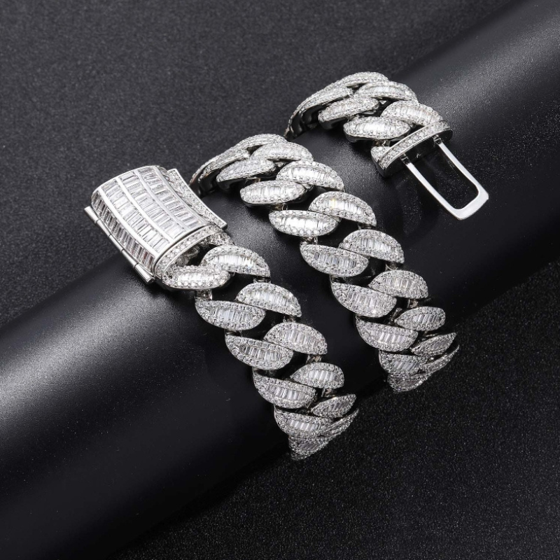 20mm T Square Ice Out Diamond Cuban Chain